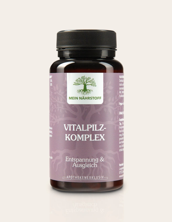 Vitalpilz-Komplex von MEIN NÄHRSTOFF – natürliche Unterstützung für Entspannung und inneres Gleichgewicht mit adaptogenen Pilzen